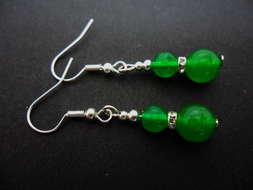 Pair pretty jade - , bead
