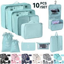 10Pcs Packing Cubes Compression Travel Luggage Storage Bags Organiser UK
