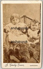CDV GIRL & BOY IN SEAT WELSH
