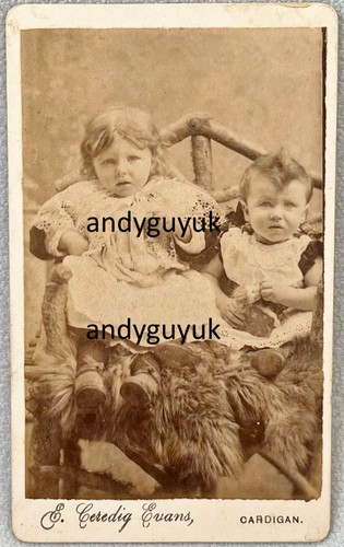 Cdv girl boy seat - seat, welsh