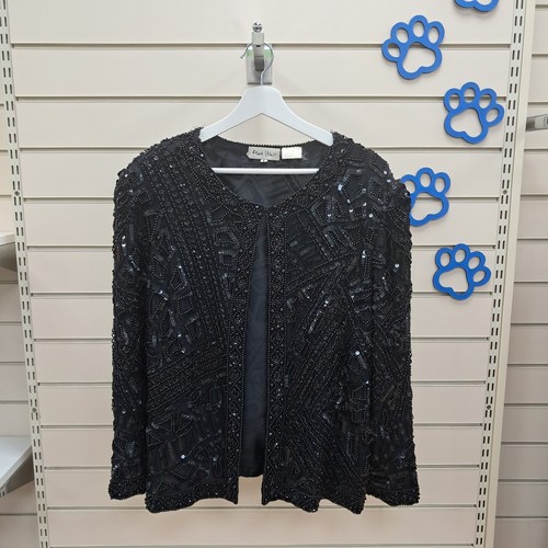 Frank usher black heavy beaded - frank,
