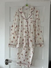 Primark Christmas Gingerbread Supersoft Boyfriend Pyjamas Set Size Medium 12-14