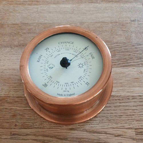 Vintage copper cased barometer - copper,