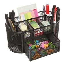 Desk Organiser Set Metal Mesh Office Pen Pencil Holder Stationary Organizer Tidy