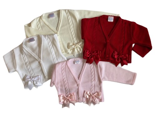 Baby girl knitted bow - bow, cardigan
