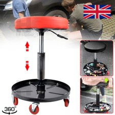 Mechanic Round Creeper Mobile Work Chair Workshop Stool Trolley Seat Adjustable