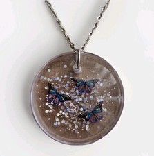 Handmade resin necklace - resin, clear