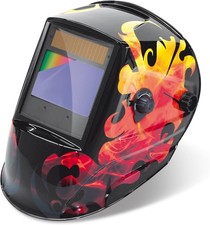 Auto Darkening Welding Helmet LCD Lightweight Yellow Fire Design Shades 5-13