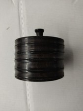 Vintage Hardwood Trinket Box (Probably Ebony) with Ridges on the Side