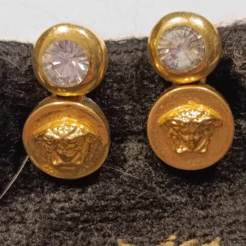 Versace gold swing earrings - versace,