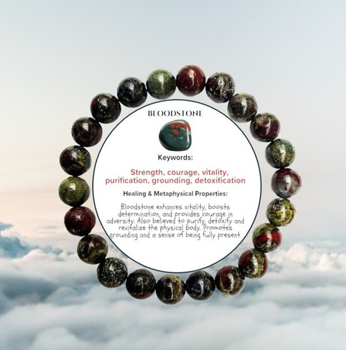 Bloodstone 8mm natural - bloodstone,