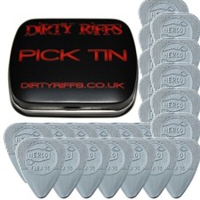 24 Dunlop Herco Flex 75 Silver Heavy Guitar Picks Plectrums In A Handy Pick Tin