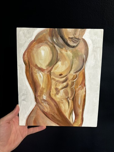 Original acrylic painting - acrylic, male