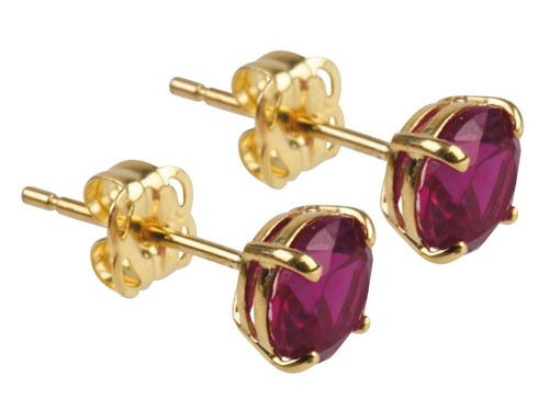 9ct gold ruby - 9ct, earrings