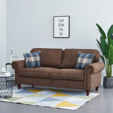 Luxury 2, 3 Seater Linen Fabric Couch Sofa Armchair with 2 Pillows Living Room