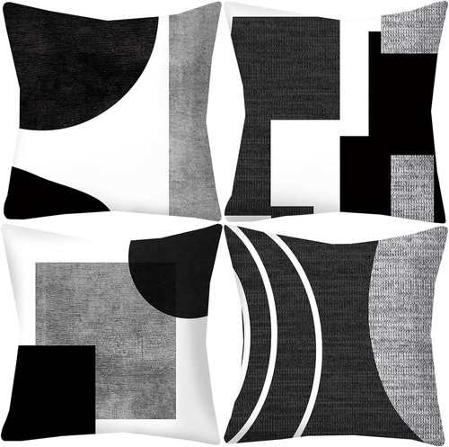 Black and white grey - black, cushion