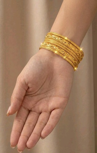 22k gold plated indian bangles - 22k,