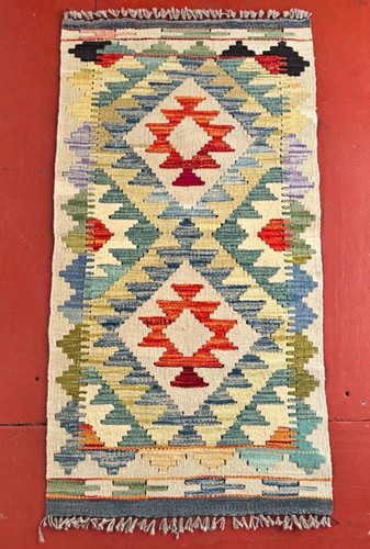 Handmade kilim 100 wool rug - wool,