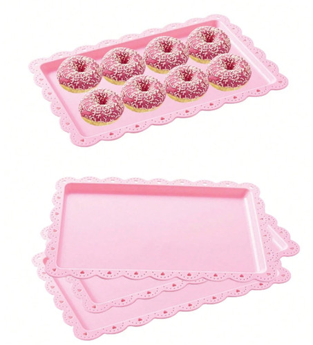Black plastic dessert - plastic, plates