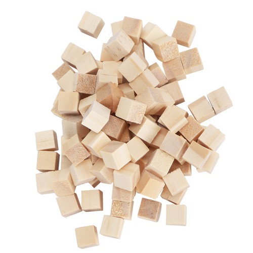 100pcs wooden cubes pine - 100pcs,