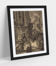 NIGHT, WILLIAM HOGARTH - FRAMED WALL ART PAPER PRINT POSTER
