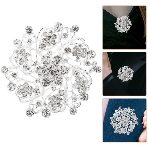 Rhinestone brooch pin - brooch, flower