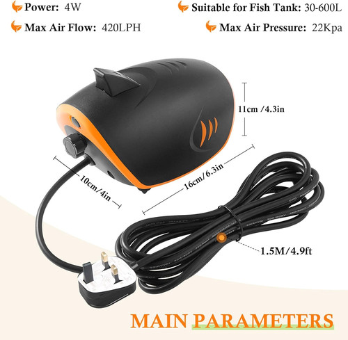 Powerful aquarium air pump - aquarium,