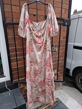 MONSOON BEIGE FLOWER PRINT MAXI TIERED DRESS..SIZE 22 BNWT