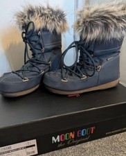 Navy Moon Boots with Fur 6.5