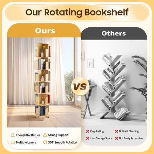 Tier rotating bookshelf 360 - bookshelf,