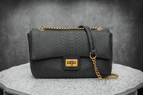 Juno black handbag - black, crossbody