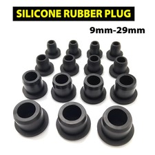 Black Round Silicone Rubber End Cap Caps Tube Pipe Inserts Plug Bung 9mm-29mm