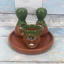 Expressions Funny Face Salt And Pepper Shakers Novelty Diner Pots Mustard