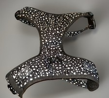 Black And White Dog Harness Used On A 1 Year Old Pocket Bully Adjustable