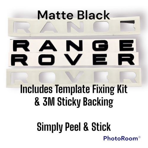Matte black badge - badge, letters