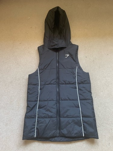 Gymshark black hooded quilted - hooded,