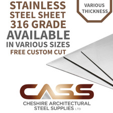 STAINLESS STEEL SHEET 316 GRADE DP1- VARIOUS SIZES & THICKNESS - FREE CUSTOM CUT