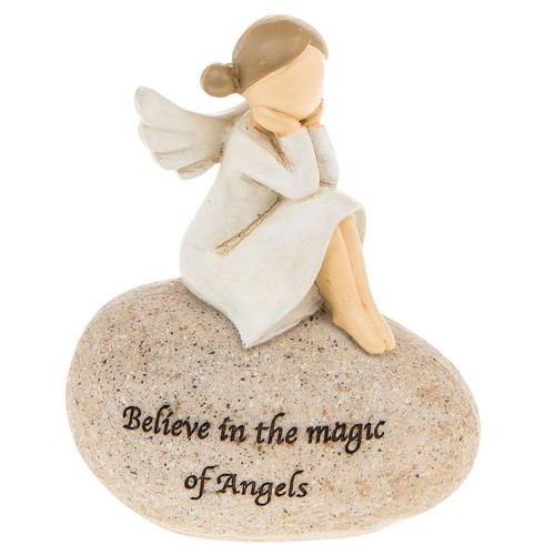 Pebble stone guardian angel - stone,