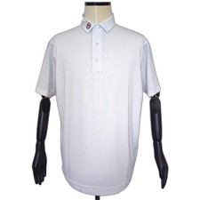 Footjoy x Titleist TT Golf Polo mens XL P2P 23 White Polka dot Polyester stretch