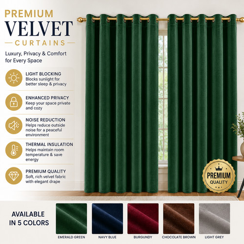 Velvet curtains eyelet - velvet,