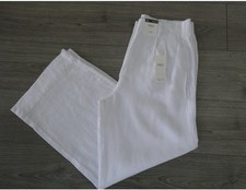 M&S Pure Linen White Wide Leg