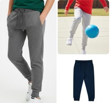 Boys MARKS Slim Leg Joggers Jogging Bottoms Grey Navy PE Tracksuit Cuffed NEW
