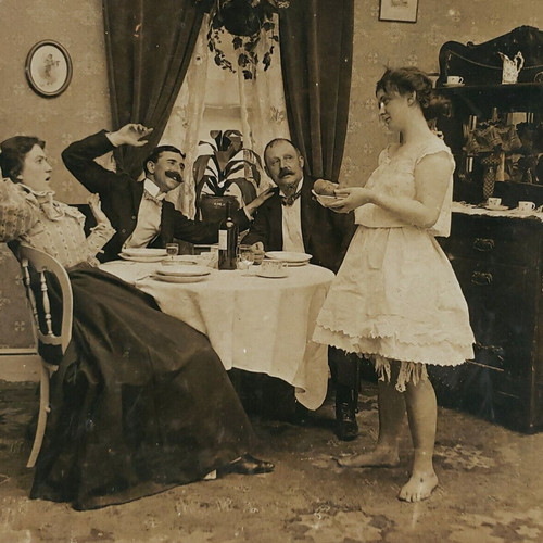 Undressed maid serving - undressed,
