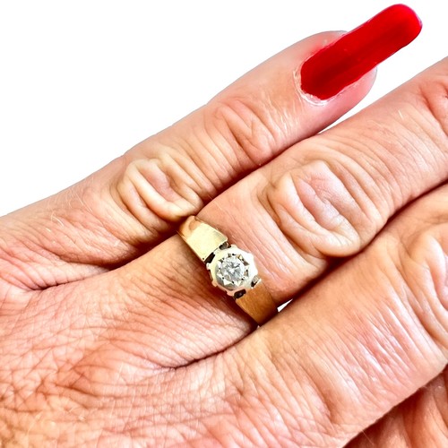 Diamond solitaire 9ct gold - diamond,