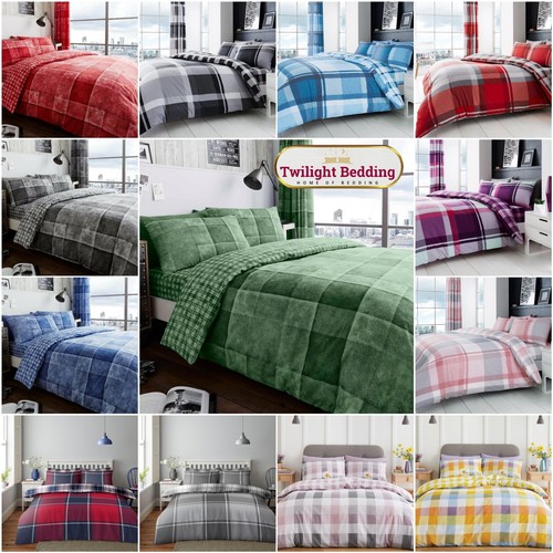 Reversible check bedding sets - reversible,