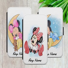 PERSONALISED MINNIE FLIP FOR IPHONE SAMSUNG HUAWEI PIXEL WALLET PHONE CASE COVER