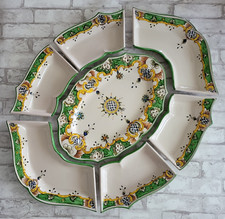 Ricco Deruta  Italian Antipasti Buffet Serving  Set 7 pcs Tin Glazed MINT!