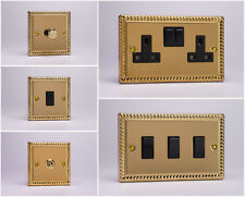 Varilight Classic Georgian Brass Effect Range - Black Inserts & Black Switches