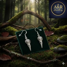 925 Sterling Silver hoop Raven