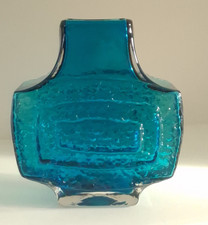 Whitefriars Geoffrey Baxter Television TV Vase 1970s Kingfisher blue